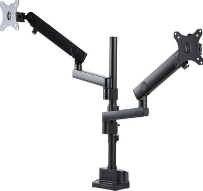 Mbajtëse tavoline StarTech.com për 2 monitorë, 32", lëvizshmëri e plotë, e zezë