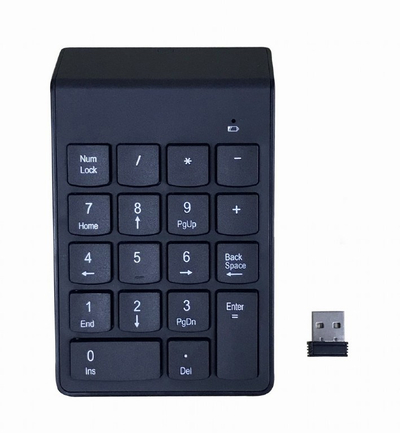 Tastierë Numerike Gembird KPD-W-02 Wireless, e zezë