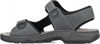 Sandale për burra Rieker M 26156-47, material sintetik, me ngjitëse, gri