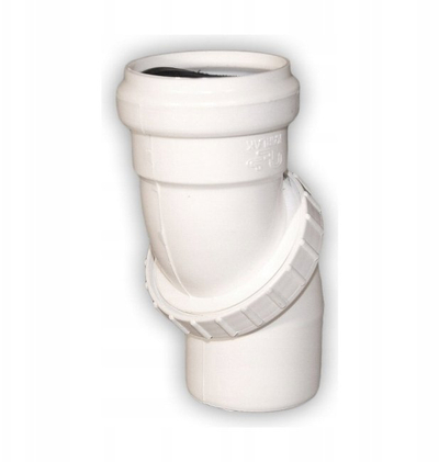 Pjesë këndore kanalizimi Hydroland Universal, PVC, Ø50 mm, e bardhë