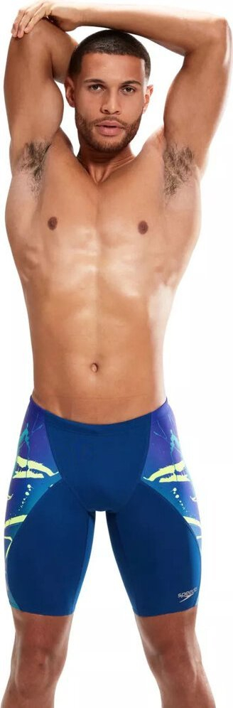 Kostum noti për burra Speedo Club Training V-Cut Jammer, ECO Endurance+, blu me vjollcë