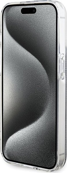 Kapak mbrojtës Guess IML 4G Gold Stripe për iPhone 15 Pro Max 6.7", i zi