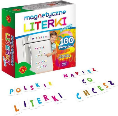 Shkronja magnetike për frigorifer Alexander, set 100 copë, shumëngjyrëshe