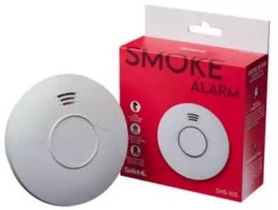 Detektor tymi SafeMi SHS‑10S, bateri 10 vite, alarm zanor, i bardhë