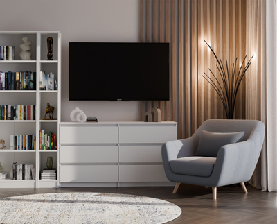 Raft rrotullues për libra EUGAD 0009SHG, 4 nivele, MDF, i bardhë