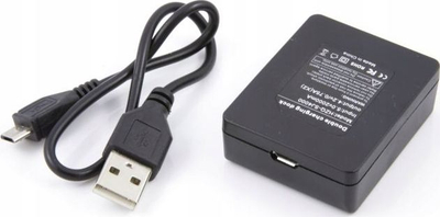 Set baterish me karikues XREC për SJCAM SJ4000 / SJ5000, 900mAh, me dy slote, ngjyrë e zezë