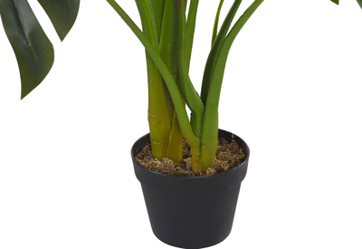 Bimë artificiale dekorative Monstera Plant, me vazo, e gjelbër