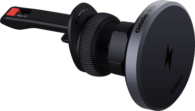 Mbajtës telefoni me karikues wireless Aukey HD-MC13 MagFusion Dash, Qi2 15W, USB C, i zi