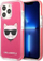Kapak telefoni Karl Lagerfeld Choupette Head për iPhone 13 Pro / 13 6.1", kapak i fortë TPE, fuchsia