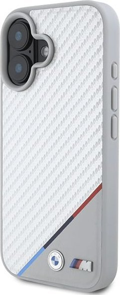 Kapak telefoni BMW BMHMP16S23PUDTS, për iPhone 16 6.1", kapak i fortë karbon, gri