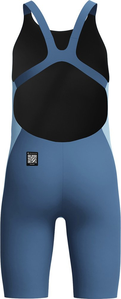Kостим за пливање за девојчиња Speedo Fastskin Endurance Plus Max Openback Kneeskin, отпорен на хлор, брзо сушење, сина