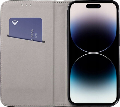 Këllëf-portofol Smart Magneto për Xiaomi Redmi Note 13 Pro 4G, me mbajtëse kartash, boje standi, ngjyrë e zezë