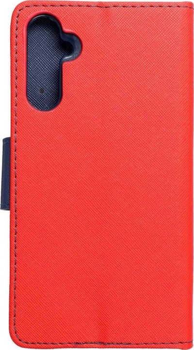 Këllëf libri Fancy për Samsung Galaxy A34, lëkurë eko, me magnet, i kuq me navy blue