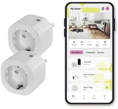Prizë smart Omajin Smart Plug Bundle x2, WiFi Bluetooth, matje energjie, e bardhë