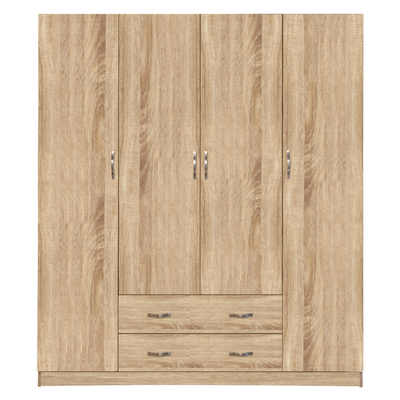 Dollap garderobe AZALEA HM353.02, 4 dyer 2 sirtarë, 200x56x180 cm, sonoma druri
