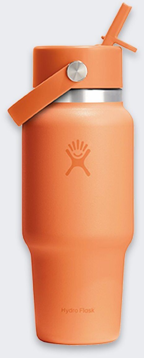 Shishe termike Hydro Flask Wide Mouth 24Oz, çelik inox, me pipë, portokalli Nectar