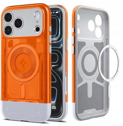 Këllëf telefoni Spigen Classic C1 MagSafe, për iPhone 17 Pro Max, ngjyrë tangerine