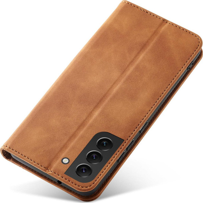 Këllëf telefoni Hurtel Magnet Fancy Case Samsung Galaxy S23+, tip portofol, me qendrim, kafe