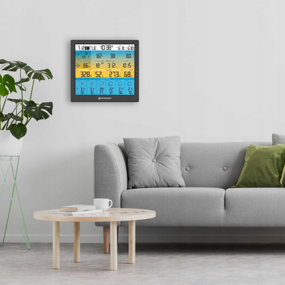 Stacion moti Bresser 4CAST PRO SF, sensor 7 në 1 me energji dielli, Wi‑Fi, i zi