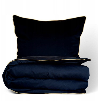 Set çarçafësh Satine Bedding Gold Line, 220x200 cm, 100% pambuk sateni, i zi