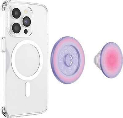 Mbajtëse telefoni PopSockets PopGrip MagSafe Aura, magnetik për iPhone, rozë vjollcë