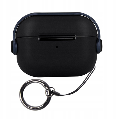Kuti mbrojtëse OEM për AirPods 3, silikon, me unazë karabine, blu navy