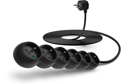 Zgjatës elektrik CONNECT IT 230V, 6 presa, 5m, i zi