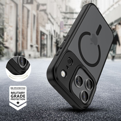 Kapak telefoni Tech-Protect MagMat MagSafe për iPhone 17 Pro, mat, i zi