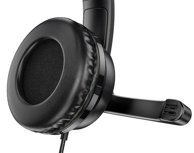 Kufje me kabllo HOCO W103, Hi Fi, over the head, të zeza