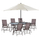 Set Tavolinë + 6 karrige palosëse + çadër,"HM11491", bezhë/ kaftë
