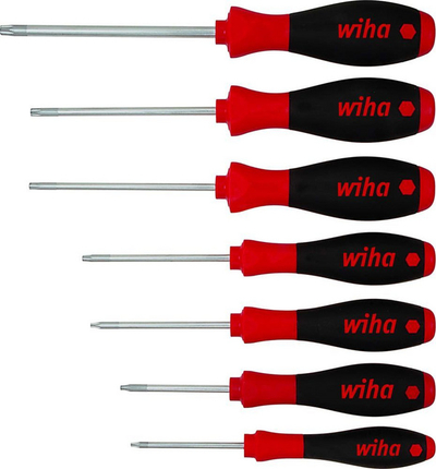 Set kaçavidash Torx Wiha SoftFinish, 7 copë, çelik Chrome Vanadium, dorezë ergonomike