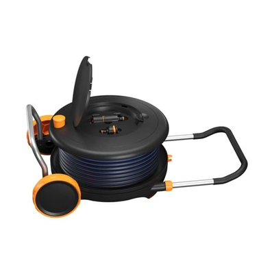 Rrotë uji komfort L 1/2" (13mm) 30m Fiskars, zezë/portokalli