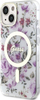 Maskë telefoni Guess Flower MagSafe për iPhone 14, transparente, me lule