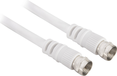 Kabllo RF Tecline Fröhlich Walter 39900802, F plug mashkull në F plug mashkull, 1.5 m, izolim i dyfishtë, e bardhë