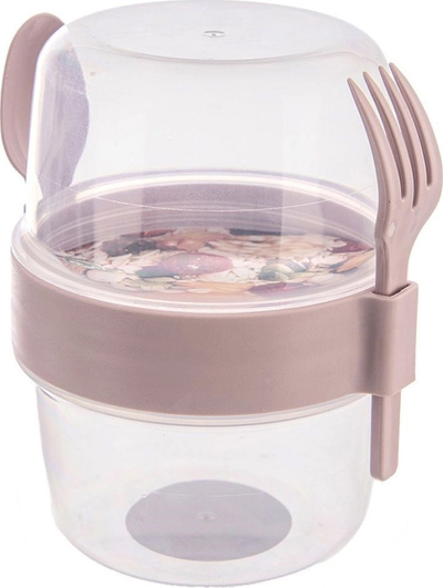 Enë për kos me kapak edhe tas për drithëra, plastike, me shumë ngjyra