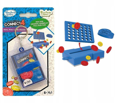 Lojë tavoline Hasbro Connect 4 brelok, version udhëtimi, xhepi, shumëngjyrëshe