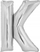 Balon letre K folie 86 cm, argjendtë