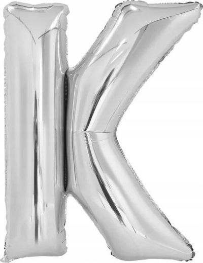 Balon letre K folie 86 cm, argjendtë