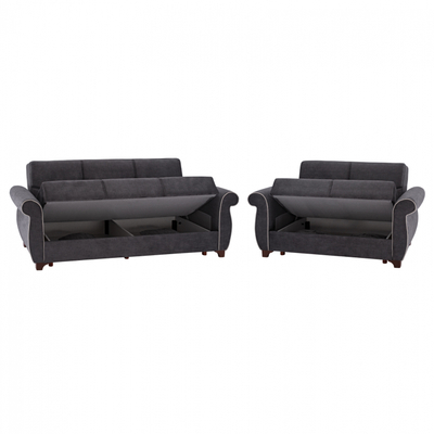 Set dhome dite Milas HM3068.11, divan 2 vendesh dhe 3 vendesh, gri