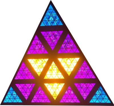 Projektor disko LED Light4Me Triangis, 64x2W RGBA, strobe DMX, i zi