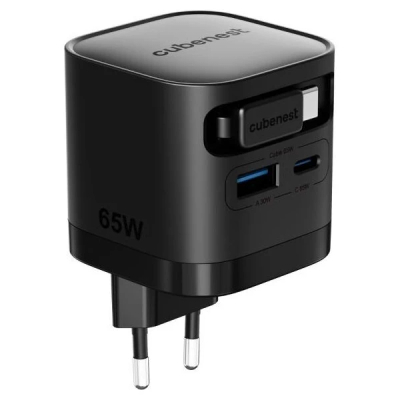 Karikues Cubenest S3D2 PD GaN 65W me kabllo USB-C, i zi