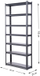 Raft magazinimi Haushalt Storage Shelf, 183x80x25cm, kapacitet 50kg