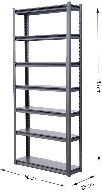 Raft magazinimi Haushalt Storage Shelf, 183x80x25cm, kapacitet 50kg