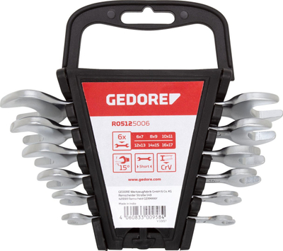 Set çelësash të hapur Gedore RED 3300961, 12 copë, 6-32 mm, i shkurtër