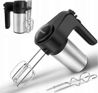Mikser dore Aigostar Stainless Steel, 6 shpejtësi, funksion Turbo, i zi me inox