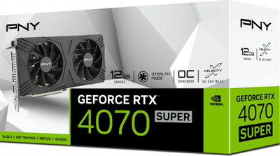 Kartelë grafike PNY GeForce RTX 4070 SUPER Verto OC Dual Fan 12GB GDDR6X