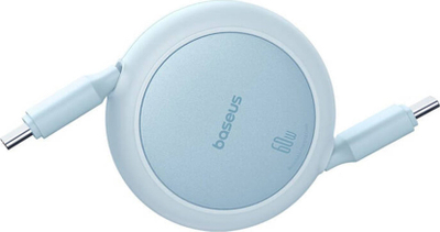 Kabllo karikues me spirale Baseus Free2Draw Mini, Type C në Type C, 60W, 1m, e kaltër