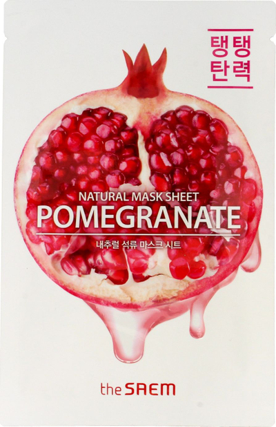 Маска за лице theSaem Natural Mask Sheet Pomegranate, регенерирачка, 21 ml