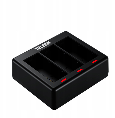 Karikues baterish Telesin Box me 2 bateri, për GoPro Hero 9‑13, i zi