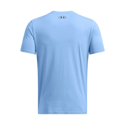Bluzë sportive meshkujsh Under Armour Sportstyle Left Chest, mëngë të shkurtra, pambuk poliester, blu e hapur